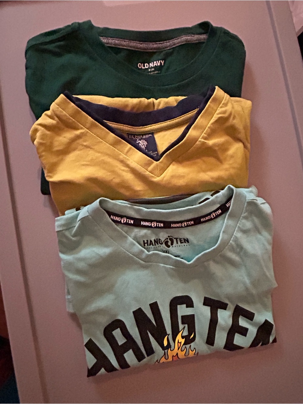 U.S. Polo Assn. Boys Green and Yellow Short Sleeve Tees Set